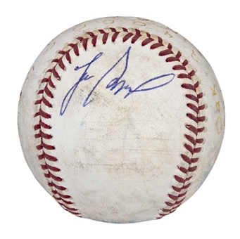 1994 Lee Smith Game Used/Signed Career Save #411 Baseball Used on 04/25/94 (Smith LOA)